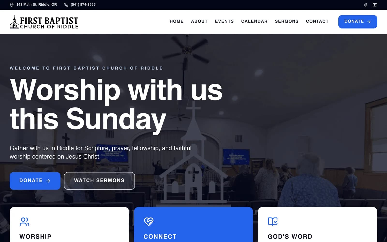 The First Baptist Church of Riddle website