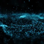 3D render of an abstract flowing particle background