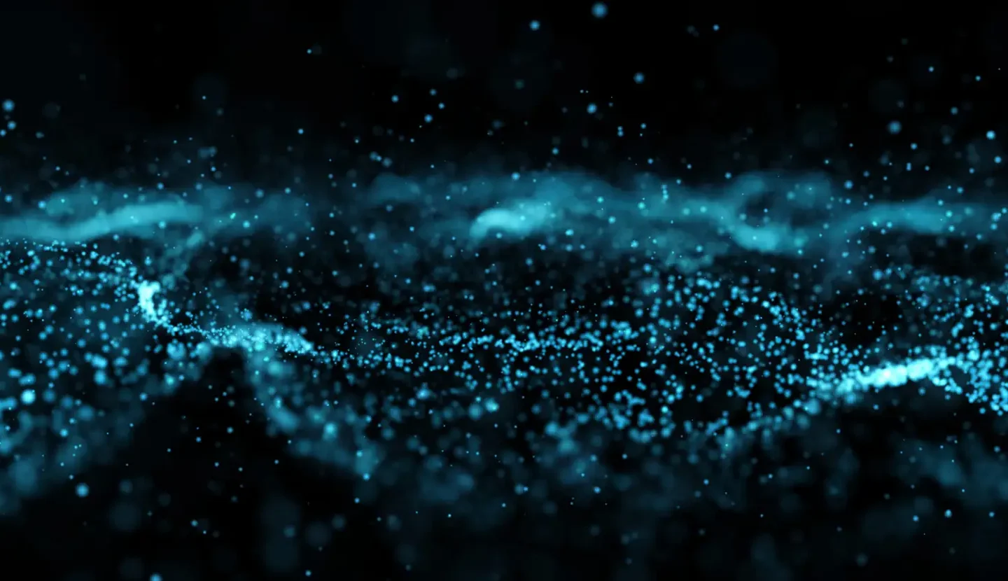 3D render of an abstract flowing particle background